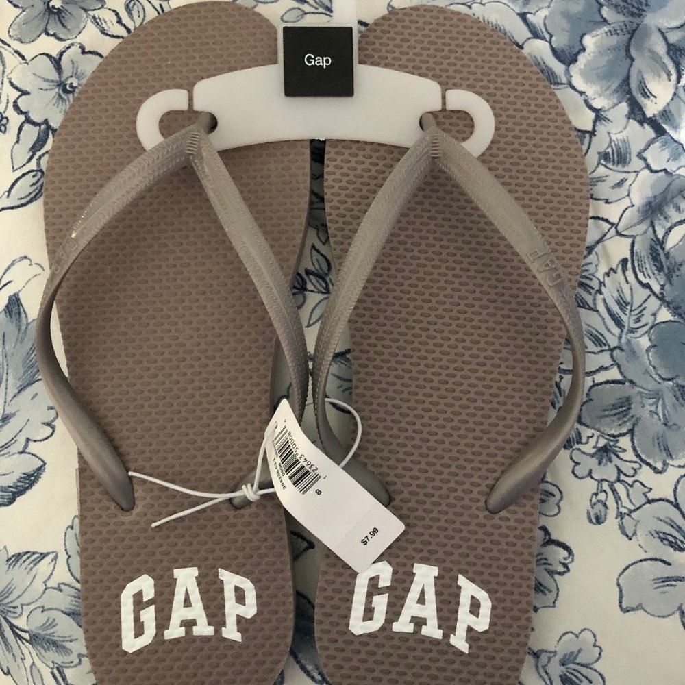 GAP Silver Flip Flops